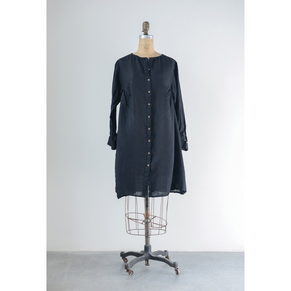 Black linen tunic